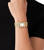 Michael Kors Emery Three-Hand Crystals Silver Dial Gold Steel Strap Watch for Women - MK4640 Authentic Buy Shop Now