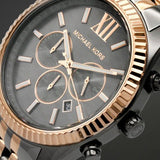 Michael Kors Lexington Chronograph Black Dial Two Tone Steel Strap Watch for Men - MK8561 Authentic Buy Shop Now