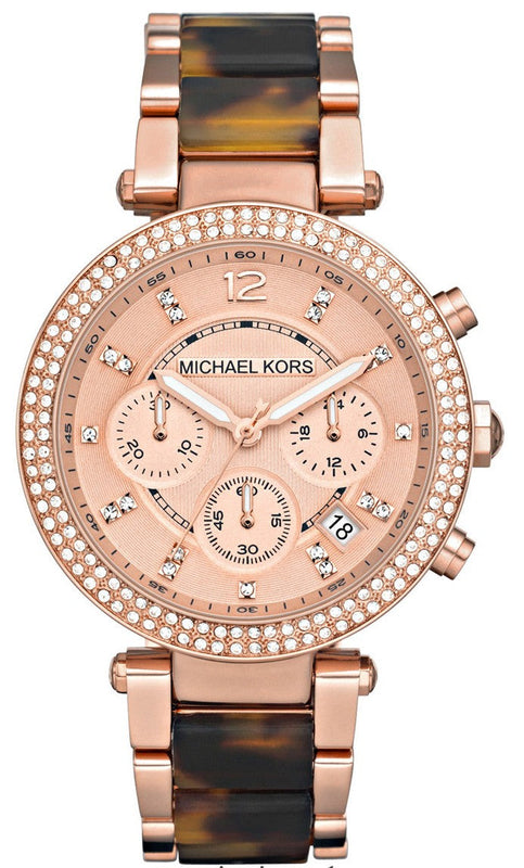 Michael Kors Parker Rose Gold Dial Two Tone Steel Strap Watch for Women - MK5538 Authentic Buy Shop Now