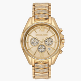 Michael Kors Whitney Chronograph Gold Dial Gold Steel Strap Watch For Women - MK6729 Authentic Buy Shop Now