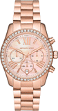 Michael Kors Lexington Chronograph Rose Gold Dial Rose Gold Steel Strap Watch for Women - MK7242 Authentic Buy Shop Now