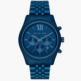 Michael Kors Lexington Chronograph Blue Dial Blue Steel Strap Watch For Men - MK8791 Authentic Buy Shop Now