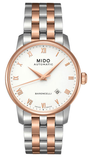 Mido Baroncelli Automatic White Dial Two Tone Steel Strap Watch For Women - M8600.9.N6.1 Authentic Buy Shop Now