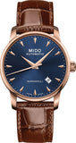 Mido Baroncelli III Automatic Blue Dial Brown Leather Strap Watch For Men - M8600.3.15.8 Authentic Buy Shop Now