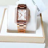 Michael Kors Emery Three-Hand Crystals Silver Dial Rose Gold Steel Strap Watch for Women - MK4644 Authentic Buy Shop Now
