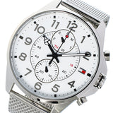 Tommy Hilfiger Dean Chronograph White Dial Silver Mesh Bracelet Watch for Men - 1791277 Authentic Buy Shop Now