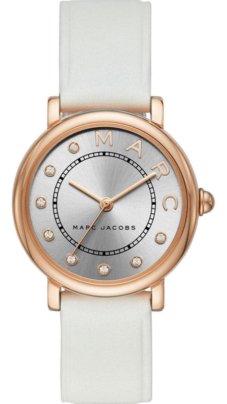 Marc Jacobs Roxy Silver Dial White Leather Strap Watch for Women - MJ1634 Authentic Buy Shop Now