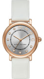 Marc Jacobs Roxy Silver Dial White Leather Strap Watch for Women - MJ1634 Authentic Buy Shop Now