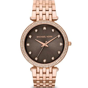 Michael Kors Darci Brown Dial Rose Gold Stainless Steel Strap Watch for Women - MK3217 Authentic Buy Shop Now