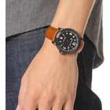 Michael Kors Paxton Analog Black Dial Brown Rubber Strap Watch For Men - MK8502 Authentic Buy Shop Now