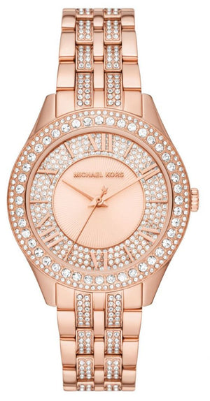 Michael Kors Harlowe Rose Gold Dial Rose Gold Steel Strap Watch For Women - MK4710 Authentic Buy Shop Now