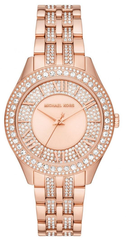 Michael Kors Harlowe Rose Gold Dial Rose Gold Steel Strap Watch For Women - MK4710 Authentic Buy Shop Now
