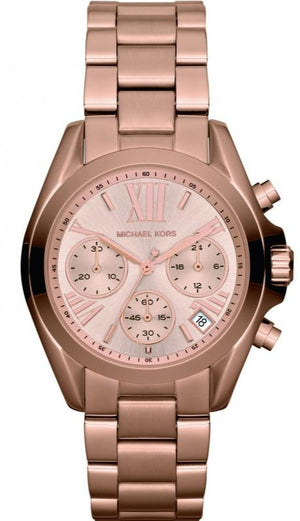 Michael Kors Bradshaw Chronograph Rose Gold Dial Rose Gold Steel Strap Watch for Women - MK5799 Authentic Buy Shop Now