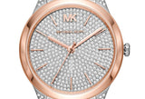 Michael Kors Runway Mercer Crystals Silver Dial Two Tone Steel Strap Watch For Women - MK6716 Authentic Buy Shop Now