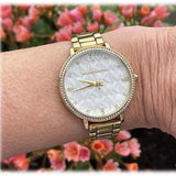 Michael Kors Pyper Three Hand White Dial Gold Steel Strap Watch For Women - MK4666 Authentic Buy Shop Now