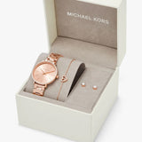 Michael Kors Pyper Quartz Rose Gold Dial Rose Gold Steel Strap Watch For Women - MK1040 Authentic Buy Shop Now