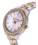 Michael Kors Liliane Quartz Mother of Pearl White Dial Two Tone Steel Strap Watch For Women - MK1048 Authentic Buy Shop Now