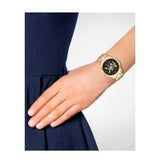 Michael Kors Runway Quartz Black Dial Gold Steel Strap Watch For Women - MK6682 Authentic Buy Shop Now