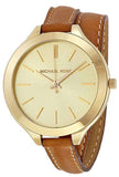 Michael Kors Runway Gold Dial Brown Leather Strap Watch For Women - MK2256 Authentic Buy Shop Now