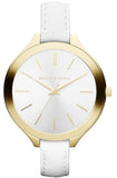 Michael Kors Slim Runway White Dial White Leather Strap Watch For Women - MK2273 Authentic Buy Shop Now