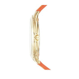 Michael Kors Runway Quartz Gold Dial Orange Leather Strap Watch For Women - MK2275 Authentic Buy Shop Now
