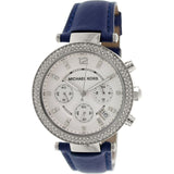 Michael Kors Parker White Dial Navy Blue Leather Strap Watch for Women - MK2293 Authentic Buy Shop Now