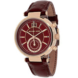 Michael Kors Sawyer Maroon Dial Maroon Leather Strap Watch for Women - MK2426 Authentic Buy Shop Now
