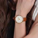 Michael Kors Pyper Quartz Silver Dial Brown Leather Watch For Women - MK2740 Authentic Buy Shop Now