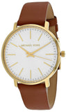 Michael Kors Pyper Quartz Silver Dial Brown Leather Watch For Women - MK2740 Authentic Buy Shop Now