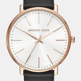 Michael Kors Pyper Quartz White Dial Black Leather Strap Watch For Women - MK2834 Authentic Buy Shop Now