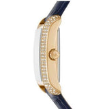 Michael Kors Emery Quartz Diamond Silver Dial Blue Leather Strap Watch For Women - MK2982 Authentic Buy Shop Now