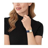 Michael Kors Emery Quartz Diamond Silver Dial Blue Leather Strap Watch For Women - MK2982 Authentic Buy Shop Now