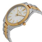Michael Kors Slim Runway Chronograph White Dial Two Tone Steel Strap Watch For Women - MK8986 Authentic Buy Shop Now