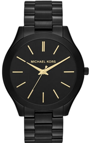 Michael Kors Slim Runway Black Dial Black Stainless Steel Strap Watch for Women - MK3221 Authentic Buy Shop Now