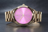 Michael Kors Slim Runway Pink Dial Rose Gold Steel Strap Watch for Women - MK3264 Authentic Buy Shop Now