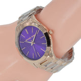 Michael Kors Slim Runway Purple Dial Rose Gold Steel Strap Watch for Women - MK3293 Authentic Buy Shop Now