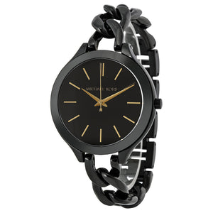 Michael Kors Slim Runway Black Dial Black Steel Strap Watch for Women - MK3317 Authentic Buy Shop Now