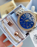 Michael Kors Darci Quartz Blue Dial Two Tone Steel Strap Watch For Women - MK3401 Authentic Buy Shop Now