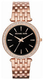 Michael Kors Darci Black Dial Rose Gold Steel Strap Watch for Women - MK3402 Authentic Buy Shop Now