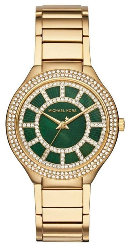 Michael Kors Kerry Green Dial Gold Steel Strap Watch for Women - MK3409 Authentic Buy Shop Now