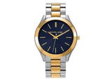 Michael Kors Slim Runway Blue Dial Two Tone Steel Strap Watch for Women - MK3479 Authentic Buy Shop Now