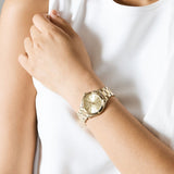 Michael Kors Mini Runway Slim Gold Dial Gold Steel Strap Watch for Women - MK3512 Authentic Buy Shop Now