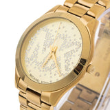 Michael Kors Slim Runway Gold Dial Gold Steel Strap Watch for Women - MK3590 Authentic Buy Shop Now