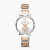 Michael Kors Portia Quartz Silver Dial Two Tone Steel Strap Watch For Women - MK3709 Authentic Buy Shop Now