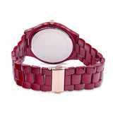 Michael Kors Slim Runway Red Dial Red Steel Strap Watch For Women - MK3895 Authentic Buy Shop Now