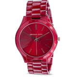 Michael Kors Slim Runway Red Dial Red Steel Strap Watch For Women - MK3895 Authentic Buy Shop Now