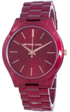 Michael Kors Slim Runway Red Dial Red Steel Strap Watch For Women - MK3895 Authentic Buy Shop Now