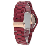 Michael Kors Slim Runway Red Dial Red Steel Strap Watch For Women - MK3895 Authentic Buy Shop Now