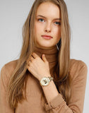 Michael Kors Sofie Quartz Gold Dial Gold Steel Strap Watch For Women - MK4334 Authentic Buy Shop Now