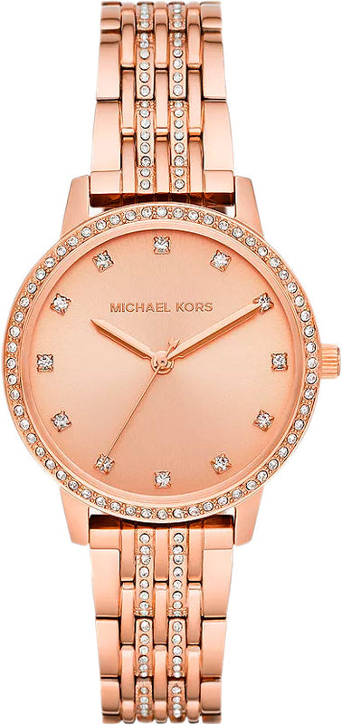Michael Kors Melissa Three Hand Rose Gold Dial Rose Gold Steel Strap Watch For Women - MK4369 Authentic Buy Shop Now